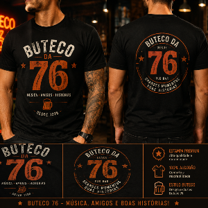 Camiseta masculina oficial Buteco 76